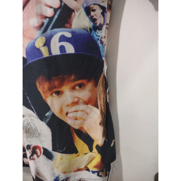 Justin Bieber All Over Print Pictures of Face Photos Stretch T Shirt M-L - Picture 5 of 7